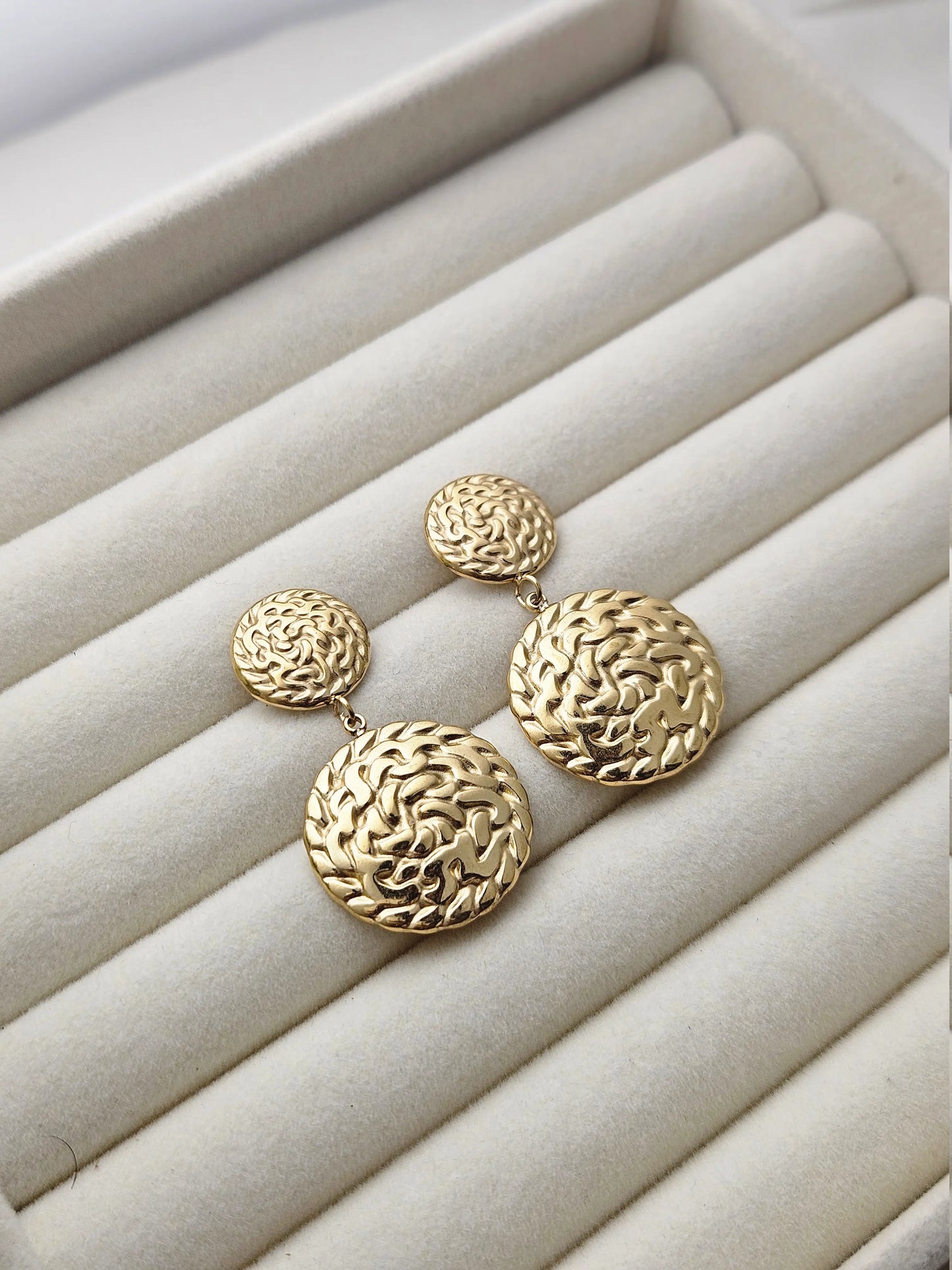 Textured Gold Statement Earrings – Vivoura Jewellery