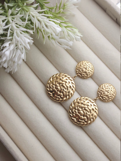 Textured Gold Statement Earrings – Vivoura Jewellery