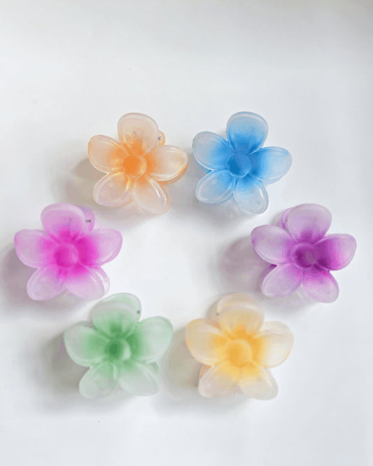 Colorful Flower Hair Clips – Cute Plastic Hair Accessories for Girls & Women