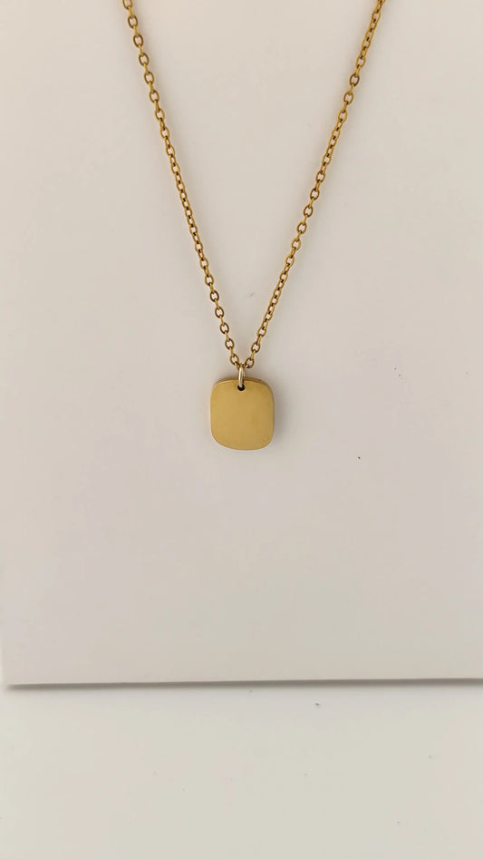 Minimalist Gold Square Pendant Necklace | Vivoura Jewellery