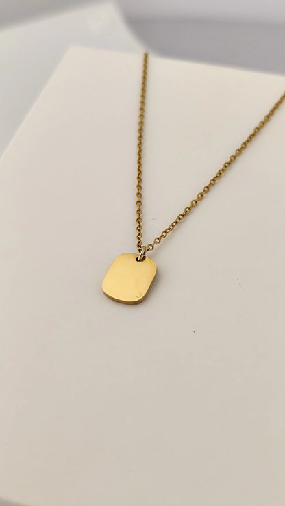 Minimalist Gold Square Pendant Necklace | Vivoura Jewellery